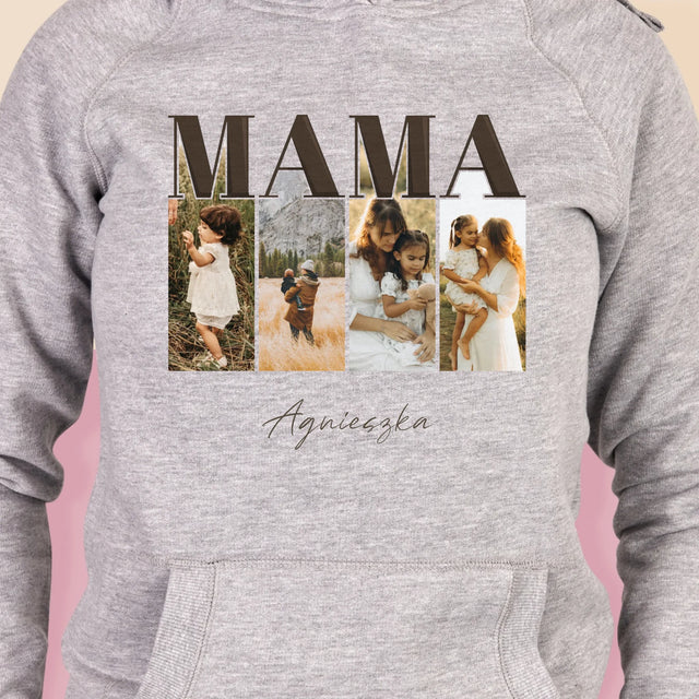 Fotokolaż: Mama Litery - Bluza Damska z Kapturem