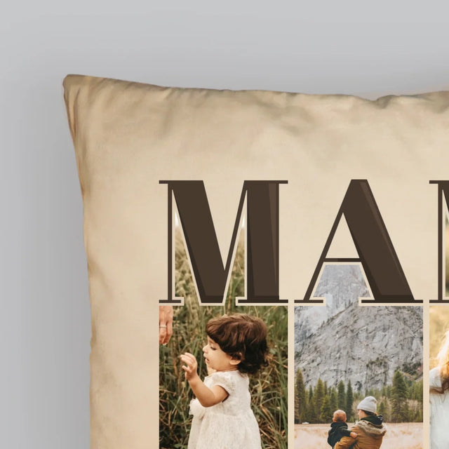 Fotokolaż: Mama Litery - Poduszka z Nadrukiem