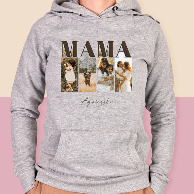 Fotokolaż: Mama Litery - Bluza Damska z Kapturem