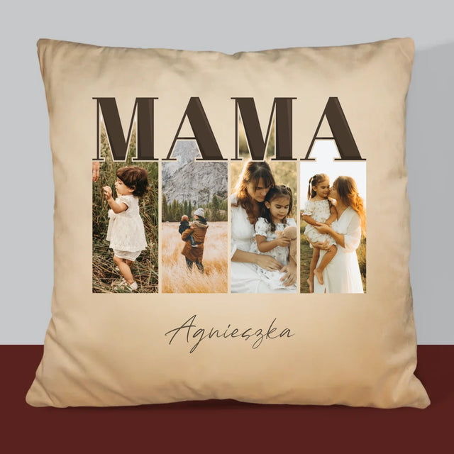 Fotokolaż: Mama Litery - Poduszka z Nadrukiem