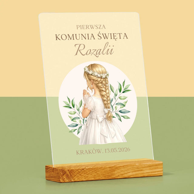 Kreator Postaci: Komunia Dziewczynka - Wydruk Na Szkle Akrylowym