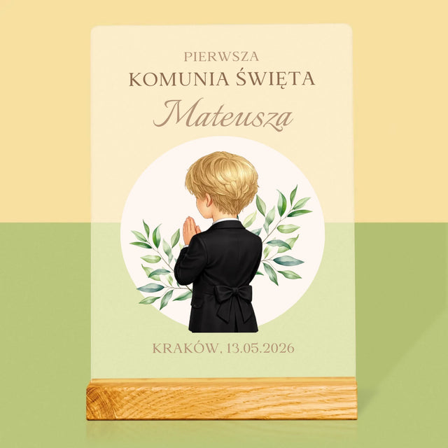 Kreator Postaci: Komunia Chłopiec - Wydruk Na Szkle Akrylowym