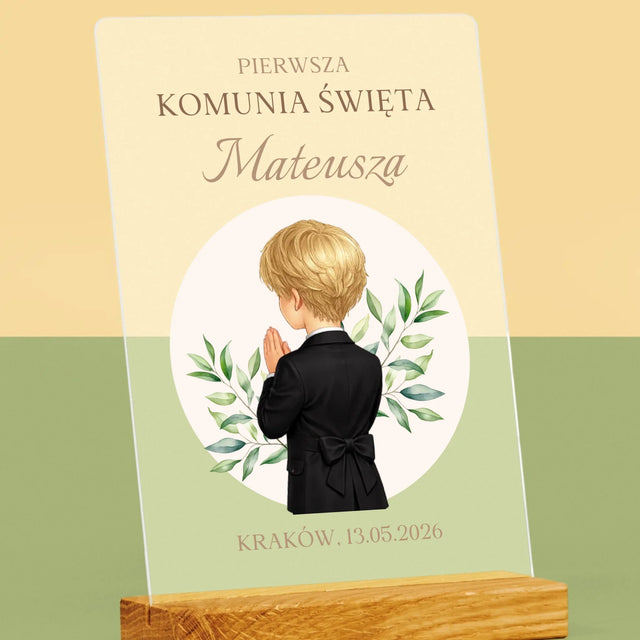 Kreator Postaci: Komunia Chłopiec - Wydruk Na Szkle Akrylowym