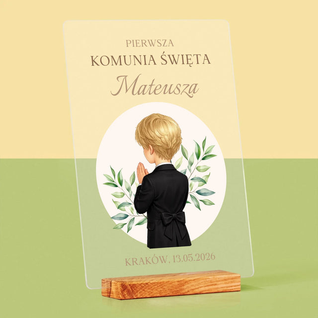 Kreator Postaci: Komunia Chłopiec - Wydruk Na Szkle Akrylowym
