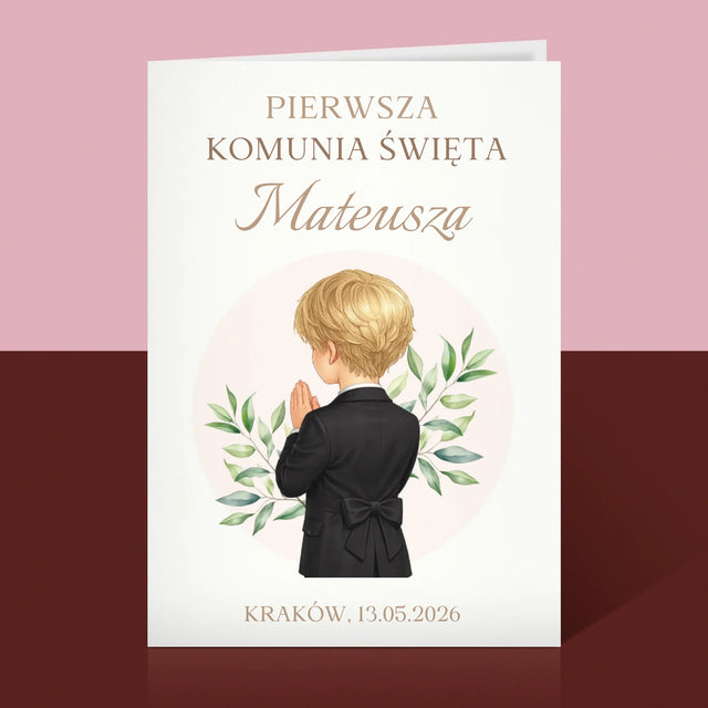 Kreator Postaci: Komunia Chłopiec - Kartka z Życzeniami