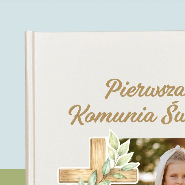 Zdjęcie i Podpis: Pierwsza Komunia Święta Krzyż - Biblia z Nadrukiem