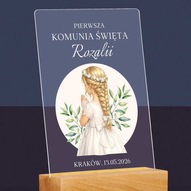 Kreator Postaci: Komunia Dziewczynka - Wydruk Na Szkle Akrylowym