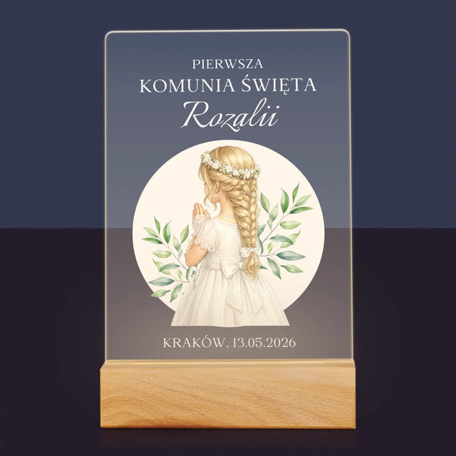 Kreator Postaci: Komunia Dziewczynka - Wydruk Na Szkle Akrylowym