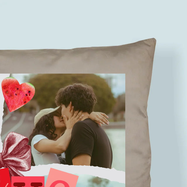 Fotokolaż: Love Retro - Poduszka z Nadrukiem