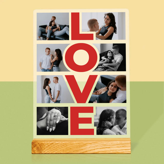 Fotokolaż: Słowo Love - Wydruk Na Szkle Akrylowym