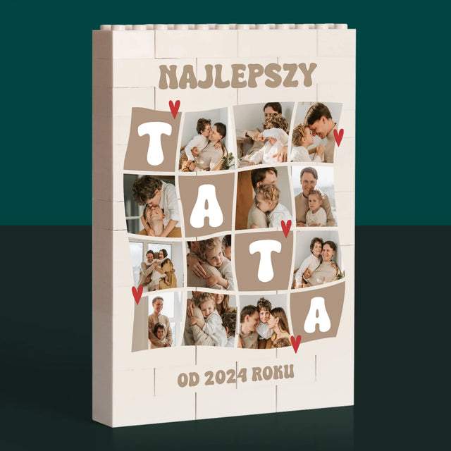 Fotokolaż: Najlepszy Tata Kafelki - Klocki LEGO z Nadrukiem
