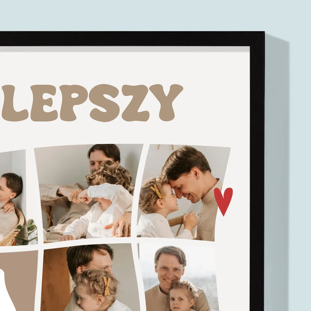 Fotokolaż: Najlepszy Tata Kafelki - Wydruk Obramowany