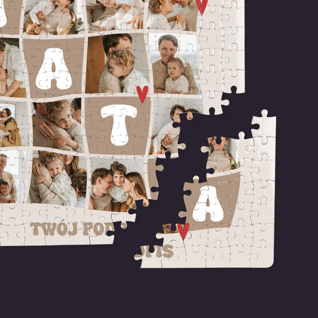Fotokolaż: Najlepszy Tata Kafelki - Personalizowane Puzzle