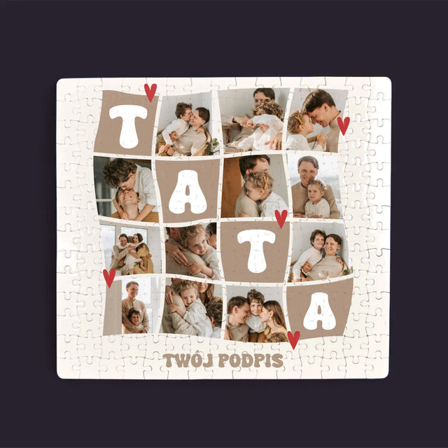 Fotokolaż: Najlepszy Tata Kafelki - Personalizowane Puzzle