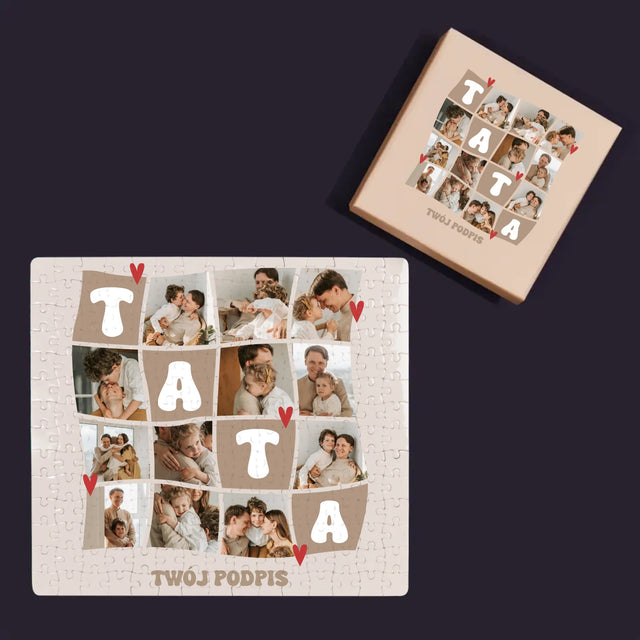 Fotokolaż: Najlepszy Tata Kafelki - Personalizowane Puzzle