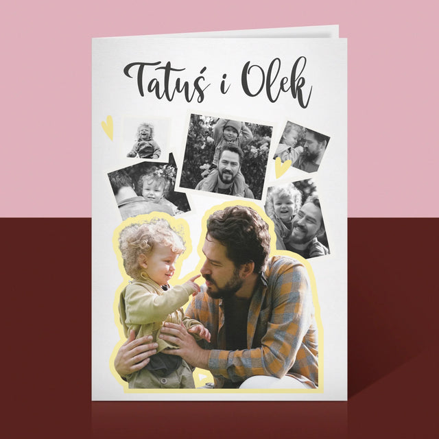 Fotokolaż: Tatuś z Dzieckiem - Kartka z Życzeniami