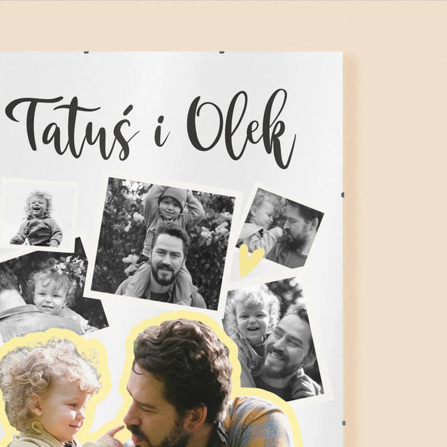 Fotokolaż: Tatuś z Dzieckiem - Personalizowany Plakat