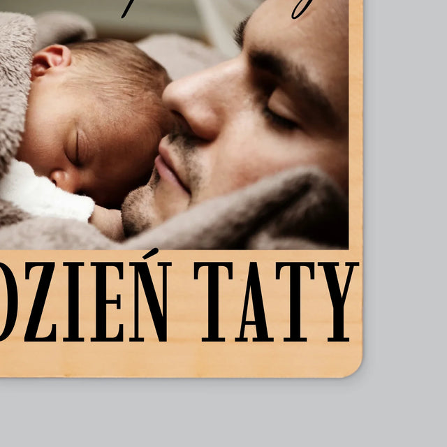 Fotokolaż: Nasz Pierwszy Dzień Taty Serce - Magnes Drewniany