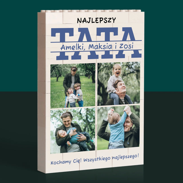 Fotokolaż: Najlepszy Tata Imiona - Klocki LEGO z Nadrukiem