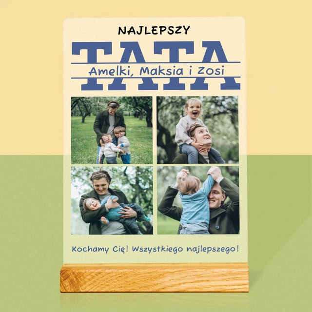 Fotokolaż: Najlepszy Tata Imiona - Wydruk Na Szkle Akrylowym