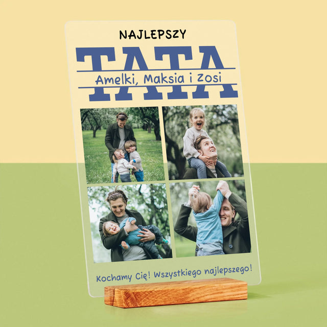 Fotokolaż: Najlepszy Tata Imiona - Wydruk Na Szkle Akrylowym