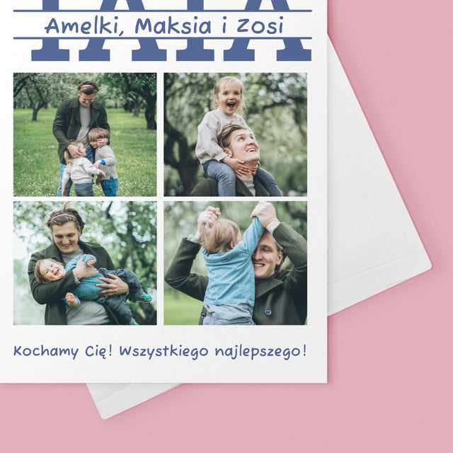 Fotokolaż: Najlepszy Tata Imiona - Kartka z Życzeniami