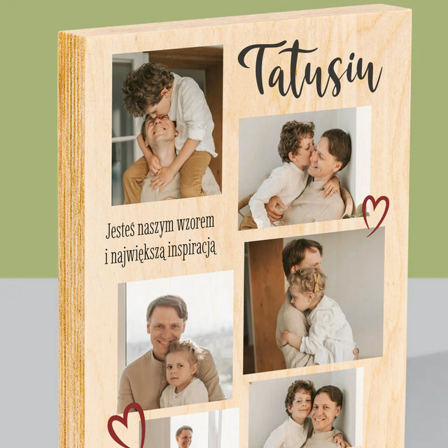 Fotokolaż: Tatusiu - Wydruk Na Drewnie