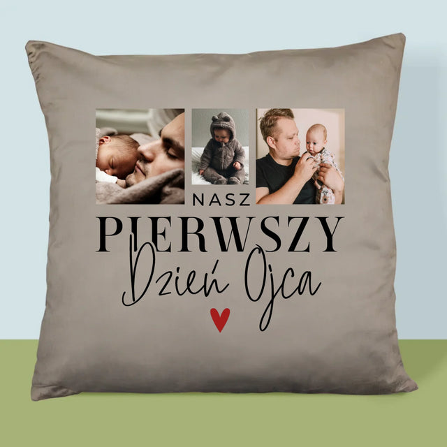 Fotokolaż: Na Pierwszy Dzień Ojca - Poduszka z Nadrukiem