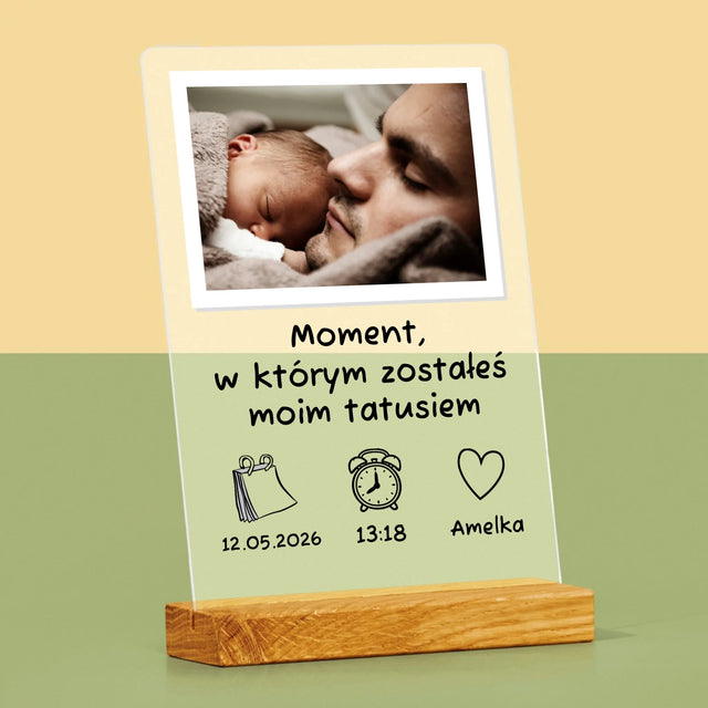 Zdjęcie i Podpis: Zostałeś Tatusiem - Wydruk Na Szkle Akrylowym