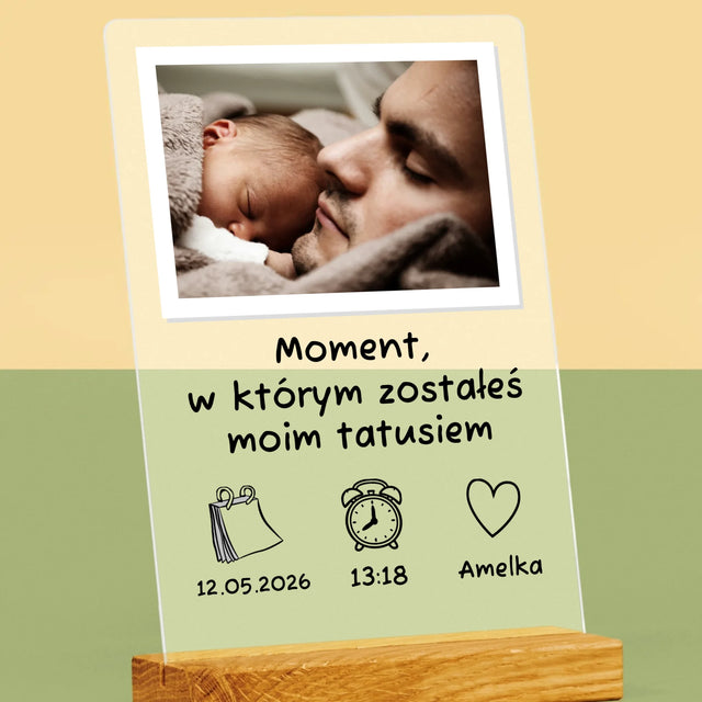 Zdjęcie i Podpis: Zostałeś Tatusiem - Wydruk Na Szkle Akrylowym