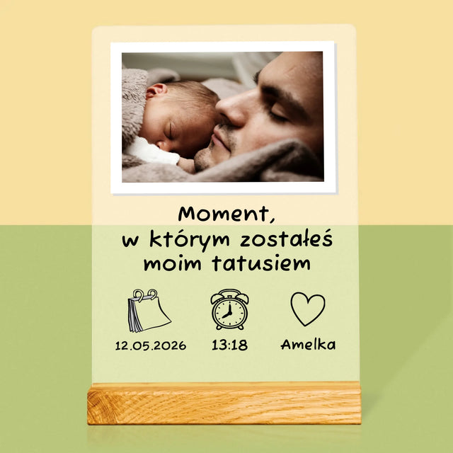 Zdjęcie i Podpis: Zostałeś Tatusiem - Wydruk Na Szkle Akrylowym