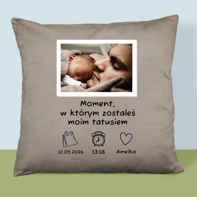 Zdjęcie i Podpis: Zostałeś Tatusiem - Poduszka z Nadrukiem