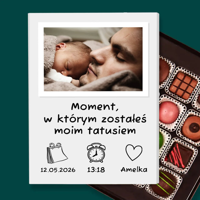 Zdjęcie i Podpis: Zostałeś Tatusiem - Personalizowane Praliny