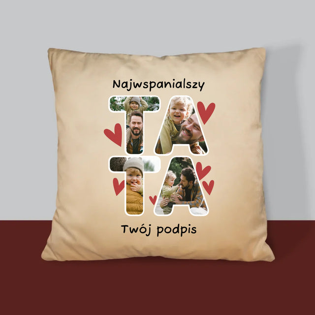 Słowo Ze Zdjęć: Najwspanialszy Tatuś - Poduszka z Nadrukiem