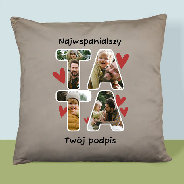 Słowo Ze Zdjęć: Najwspanialszy Tatuś - Poduszka z Nadrukiem