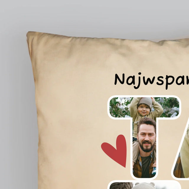 Słowo Ze Zdjęć: Najwspanialszy Tatuś - Poduszka z Nadrukiem