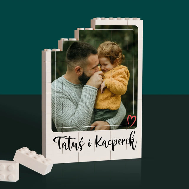Zdjęcie i Podpis: Tatuś i Ja - Klocki LEGO z Nadrukiem