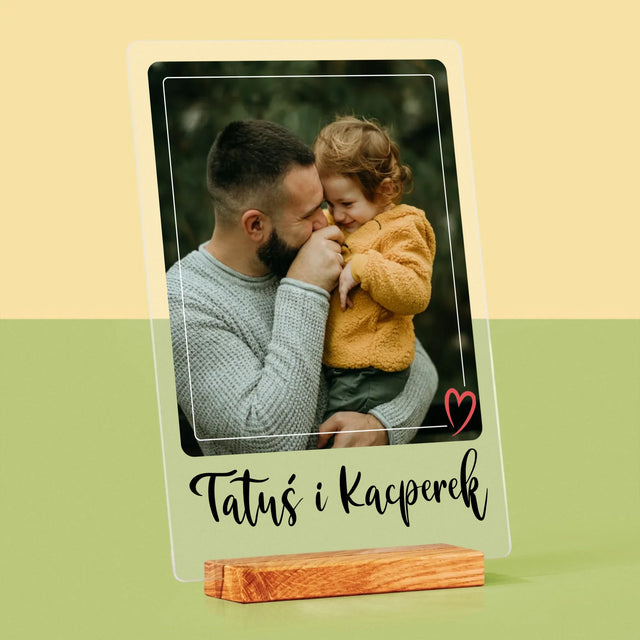 Zdjęcie i Podpis: Tatuś i Ja - Wydruk Na Szkle Akrylowym