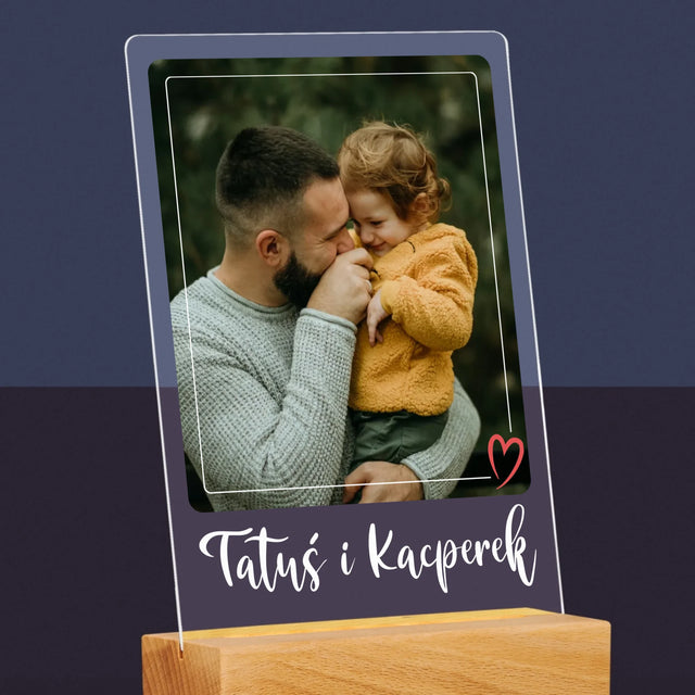 Zdjęcie i Podpis: Tatuś i Ja - Wydruk Na Szkle Akrylowym