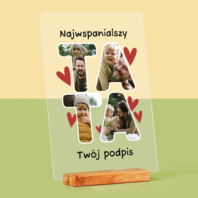 Słowo Ze Zdjęć: Najwspanialszy Tatuś - Wydruk Na Szkle Akrylowym