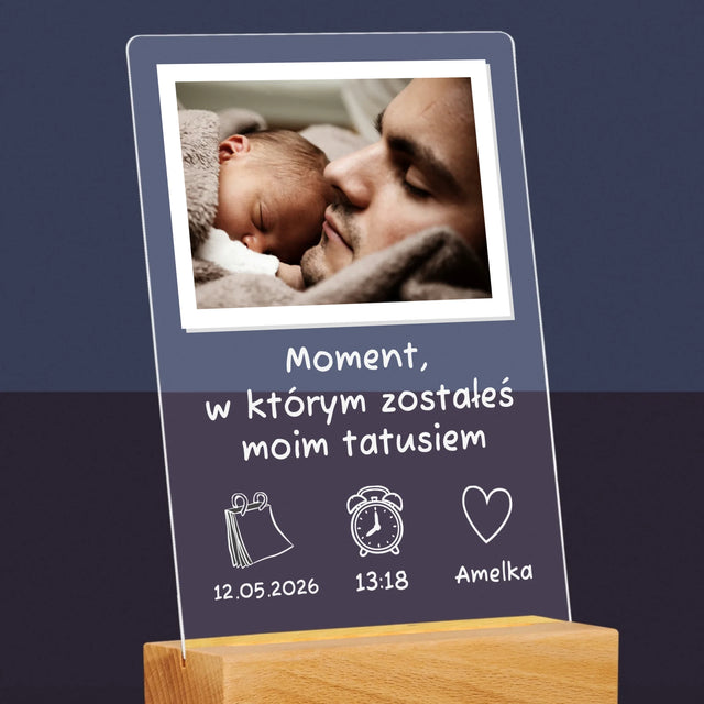 Zdjęcie i Podpis: Zostałeś Tatusiem - Wydruk Na Szkle Akrylowym
