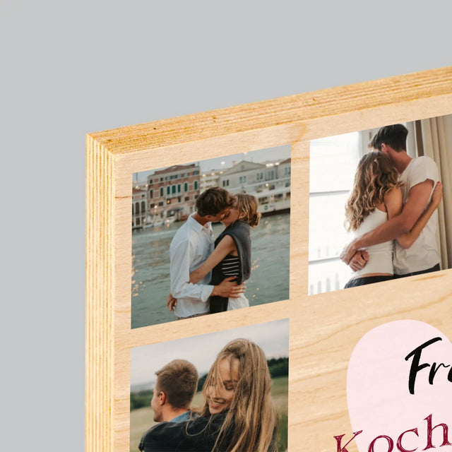 Fotokolaż: Kocham Cię Za Wszystko - Wydruk Na Drewnie