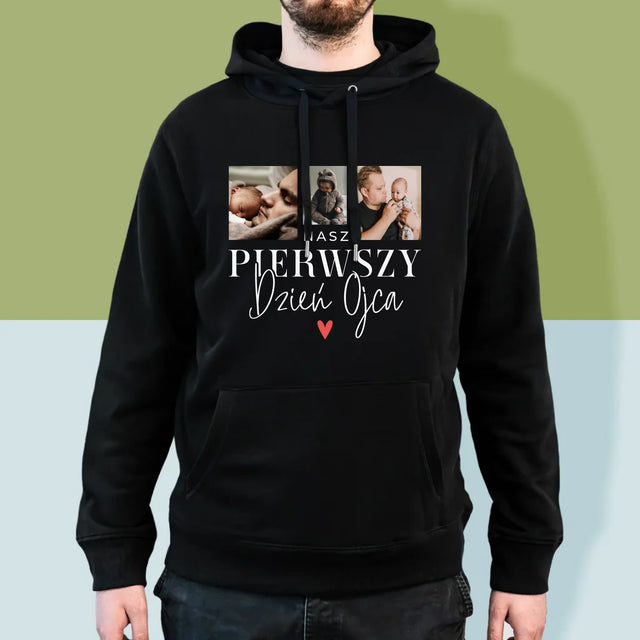 Fotokolaż: Na Pierwszy Dzień Ojca - Bluza Męska z Kapturem
