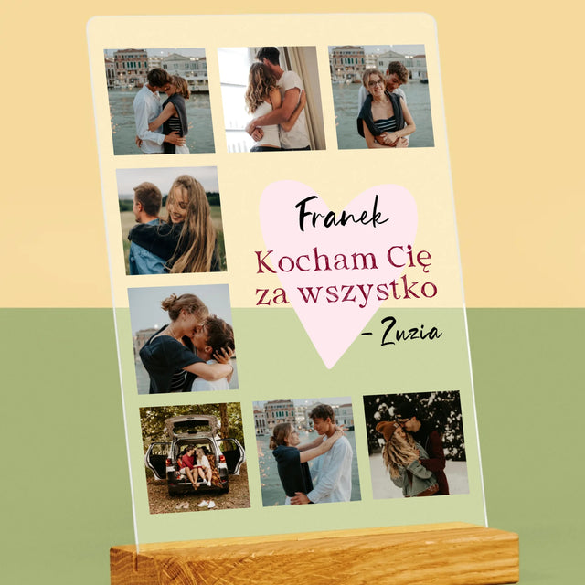 Fotokolaż: Kocham Cię Za Wszystko - Wydruk Na Szkle Akrylowym