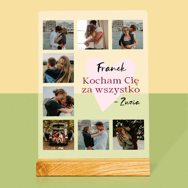 Fotokolaż: Kocham Cię Za Wszystko - Wydruk Na Szkle Akrylowym