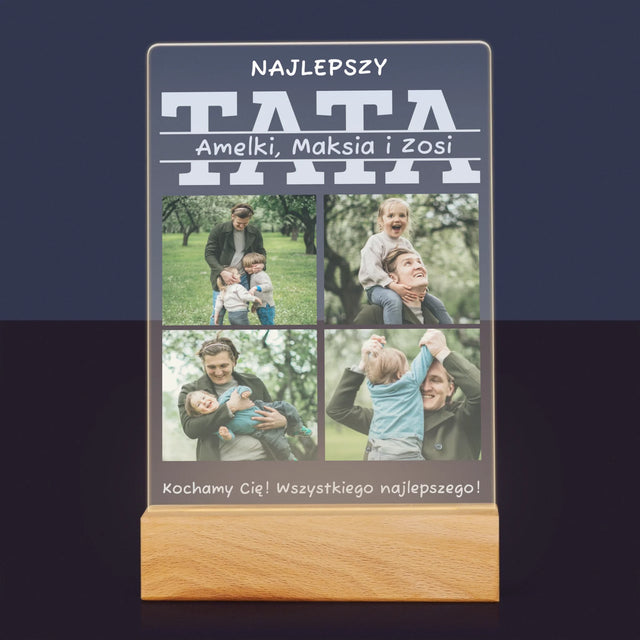 Fotokolaż: Najlepszy Tata Imiona - Wydruk Na Szkle Akrylowym