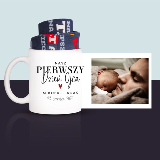 Fotokolaż: Na Pierwszy Dzień Ojca - Skarpetki w Kubku Dla Taty