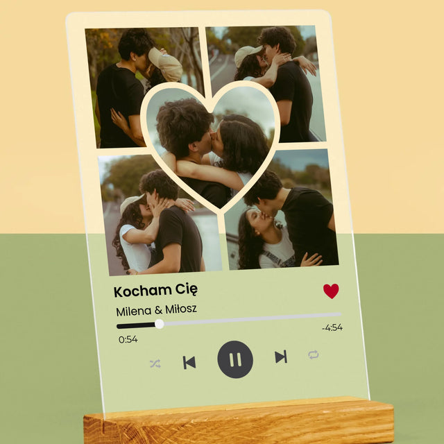 Fotokolaż: Spotify Zdjęcia Serce - Wydruk Na Szkle Akrylowym