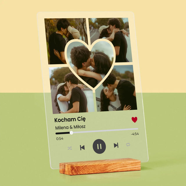 Fotokolaż: Spotify Zdjęcia Serce - Wydruk Na Szkle Akrylowym