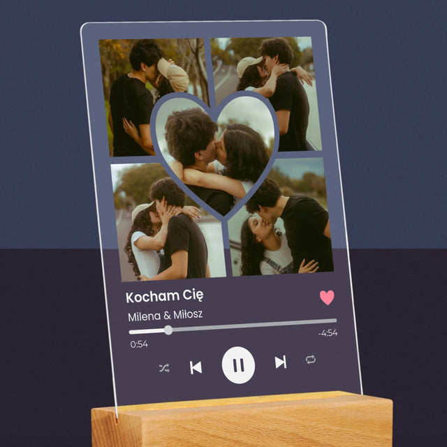Fotokolaż: Spotify Zdjęcia Serce - Wydruk Na Szkle Akrylowym